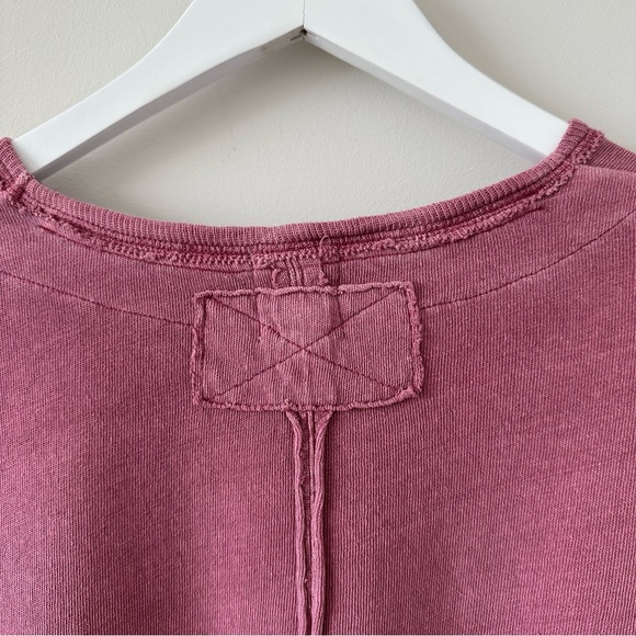 Free People Ready For This Woven Knit Long Sleeve Shirt Tee Top Pink Revolve - Picture 12 of 13